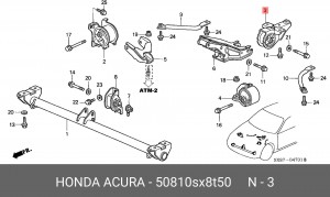 Подушка двигателя 50810SX8T50 HONDA