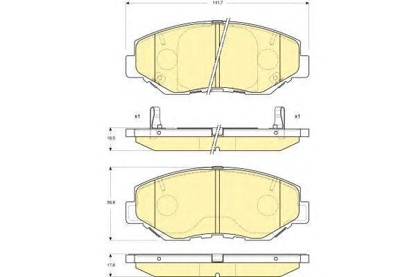 Комплект тормозных колодок, диско 6133259 GIRLING