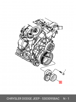 Натяжной ролик, поликлиновой  ремень 53030958AC CHRYSLER