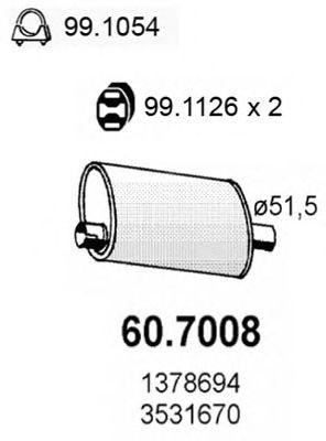 Глушитель выхлопных газов конечный 607008 ASSO
