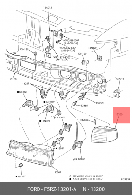 Фонарь габаритный F5RZ-13201-A FORD