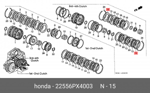 Диск фрикционный АКПП 22556PX4003 HONDA