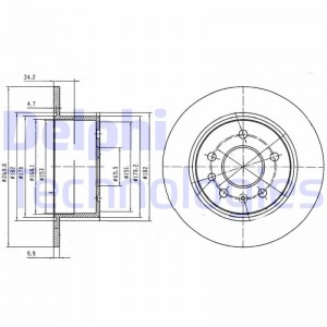 Тормозной диск BG2870 DELPHI