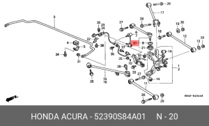 Рычаг независимой подвески колеса, подвеска колеса 52390S84A01 HONDA