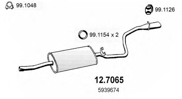 Глушитель выхлопных газов конечный 127065 ASSO