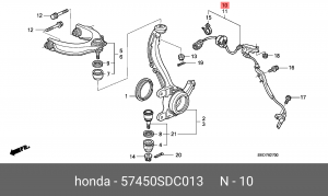 Датчик, частота вращения колеса 57450-SDC-013 HONDA