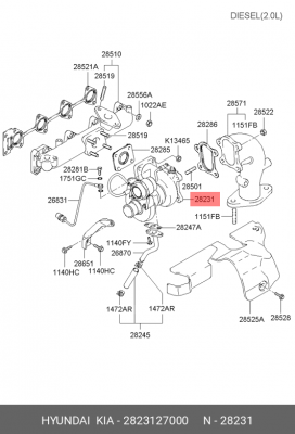 Компрессор, наддув 2823127000 HYUNDAI KIA