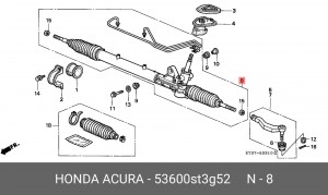 Рулевой механизм 53600ST3G52 HONDA