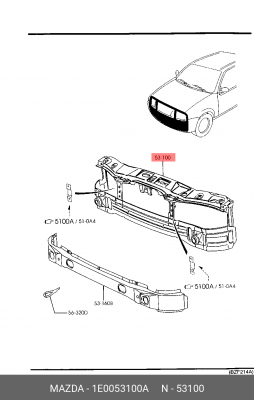 Облицовка передка 1E0053100A MAZDA