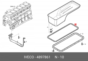 Прокладка, маслянная ванна 4897861 IVECO