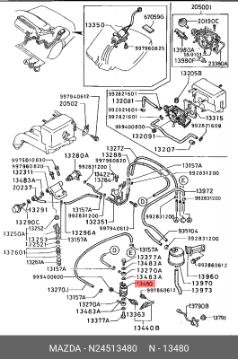 Фильтр топливный N24513480 MAZDA