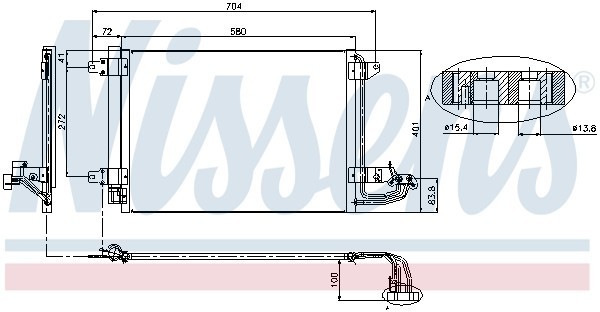 Конденсатор, кондиционер 94684 NISSENS