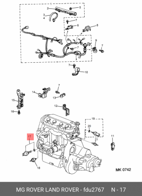 Термовыключатель, вентилятор радиатора FDU2767 MG ROVER LAND ROVER
