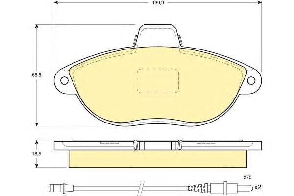 Комплект тормозных колодок, диско 6112163 GIRLING