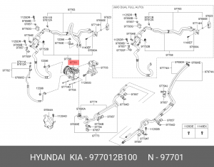 Компрессор, кондиционер 977012B100 HYUNDAI KIA