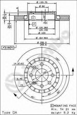 Тормозной диск 09514824 BREMBO