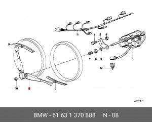Рычаг стеклоочистителя, система очистки фар 61 63 1 370 888 BMW