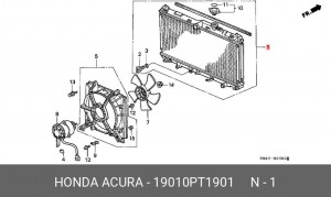 Радиатор, охлаждение двигател 19010PT1901 HONDA