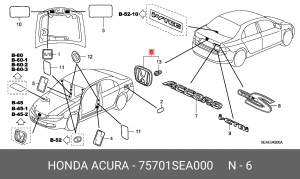 Эмблема 75701SEA000 HONDA