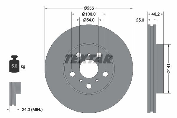 Тормозной диск 92094400 TEXTAR