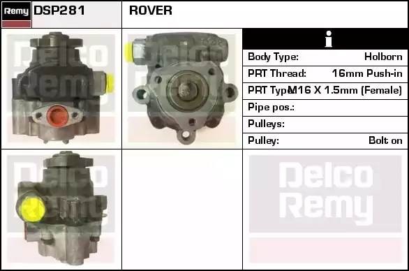 Гидравлический насос, рулевое управление DSP281 DELCO REMY