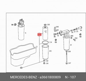 Фильтр масляный двигателя A 366 180 08 09 MERCEDES BENZ