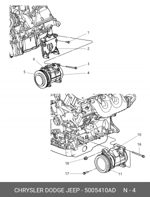 Компрессор, кондиционер 5005 410AD CHRYSLER