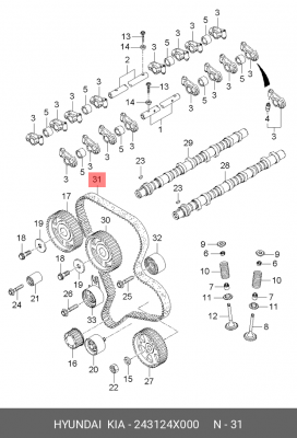 Ремень ГРМ 243124X000 HYUNDAI KIA