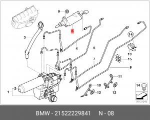 Рабочий цилиндр, система сцепления 21 52 2 229 841 BMW
