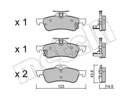 Комплект тормозных колодок, диско 22-0556-1 METELLI