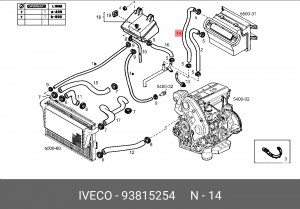 Шланг радиатора 93815254 IVECO