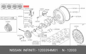 Кольца поршневые 12033-94M01 NISSAN