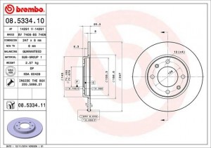 Тормозной диск 08.5334.10 BREMBO