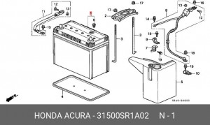 Батарея аккумуляторная 31500SR1A02 HONDA