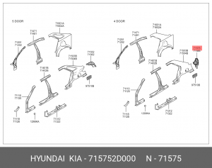 Кронштейн крепления заднего фонаря 715752D000 HYUNDAI KIA