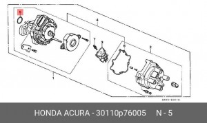 Прокладка, впускной коллектор 30110P76005 HONDA