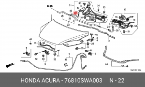 Форсунка стеклоомывателя 76810SWA003 HONDA