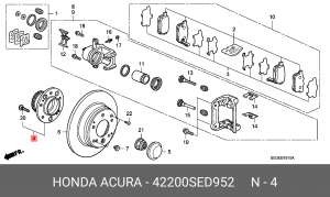 Комплект подшипника ступицы колеса 42200SED952 HONDA