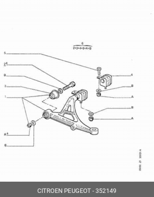 Рычаг независимой подвески колеса, подвеска колеса 3521 49 CITROEN PEUGEOT