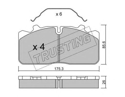 Комплект тормозных колодок, диско 598.0 TRUSTING
