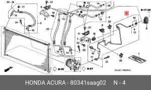Трубка кондиционера 80341SAAG02 HONDA