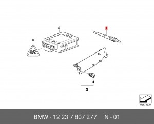 Свеча накаливания 12 23 7 807 277 BMW