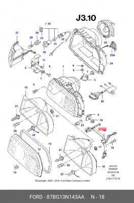 Рамка, основная фара; Рамка 87BG13N143AA FORD