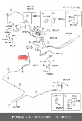 Трубка тормозная 5874325000 MOBIS