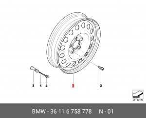 Диск колеса 36 11 6 758 778 BMW