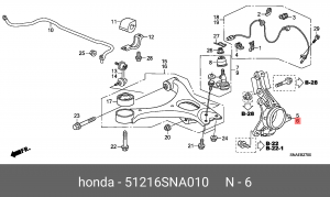 Кулак поворотный 51216SNA010 HONDA