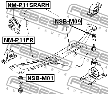 Подушка двигателя NM-P11SRARH FEBEST