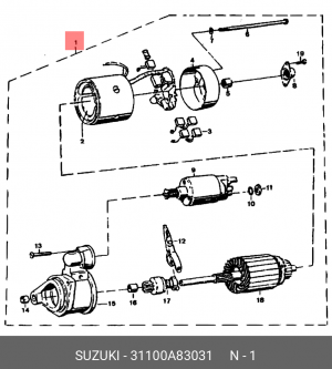 Стартер 31100A83031 SUZUKI