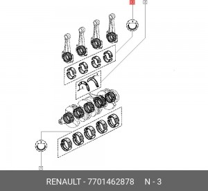 Шатунный подшипник 7701462878 RENAULT