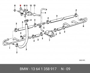 Пусковой топливный клапан 13 64 1 358 917 BMW